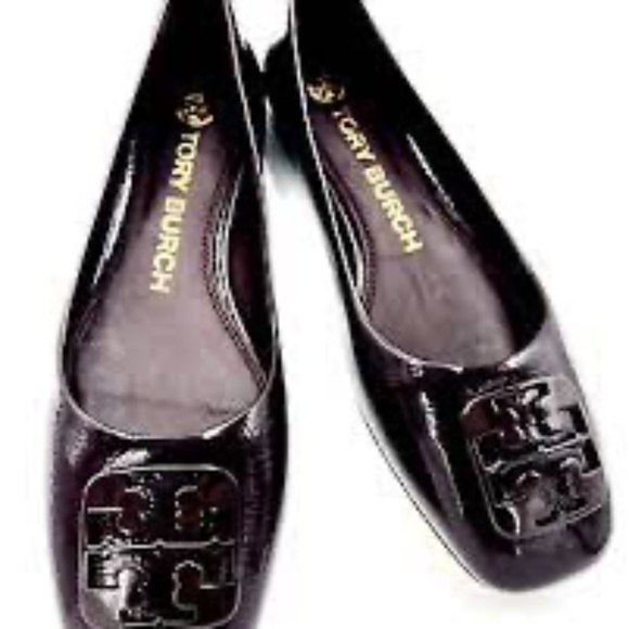 NIB Tory BurchGEORGIA BALLET WRINKLE CALF LEATHER- 8black